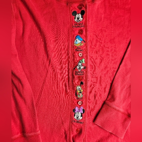 Disney Vintage 90s Mickey Mouse & Friends PJs Pajama Adult One Piece Butt Flap - Picture 5 of 9